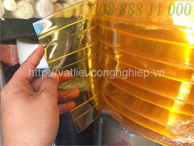 NHỰA PVC MÀN TRONG SỌC VÀNG